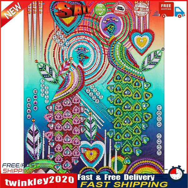 Diamond Painting 5D Peafowl Partial Special Drill Rhinestone Kit (UP231) Newly