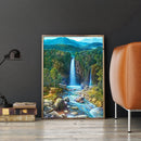 DIY Full Round Diamond Painting Waterfall Wall Picture Rhinestone Mosaic Ki