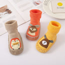 Winter Cartoon Non-slip Rubber Soles Toddler Socks Warm Terry Thicken Slippers