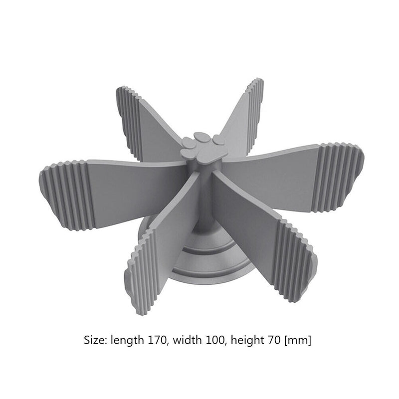 Pet Dog Feeding Food Bowl Rotating Slow Down Eating Feeder Dish Bowl (Grey)