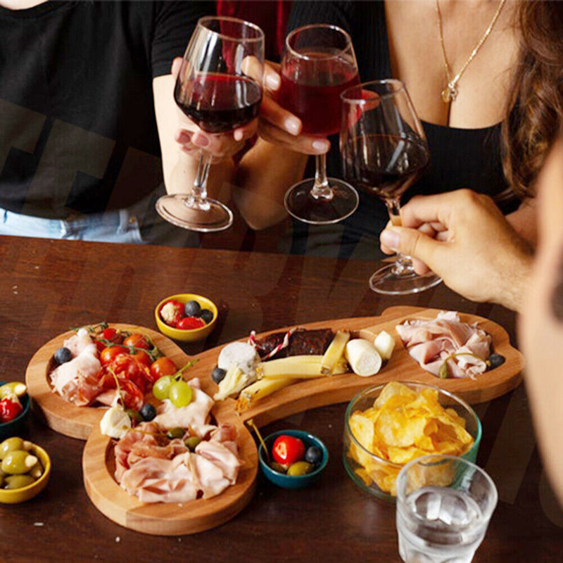 Wooden Serving Tray Special Shaped Ornament Appetizer Snack Dish Plate (S)