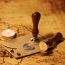 Retro Wooden Handle Sealing Wax Plant Pattern Wax Seal Stamps DIY Craft Gifts