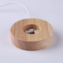 Crystal Orgonite Pyramid Lamp Base Decor Wooden LED Display Holder (White) Newly