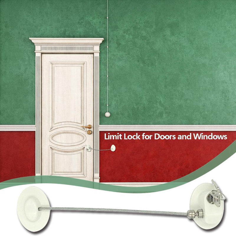 Aluminum Alloy Door Window Lock Child Safety Door Security Lock (White)