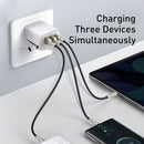 Baseus CCXJ-D02 30W 3 Ports USB Type C Mobile Phone Fast Charger (White)