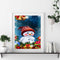 Xmas Snowman Oil Paint By Numbers Canvas Set Drawing DIY Coloring Picture Kits