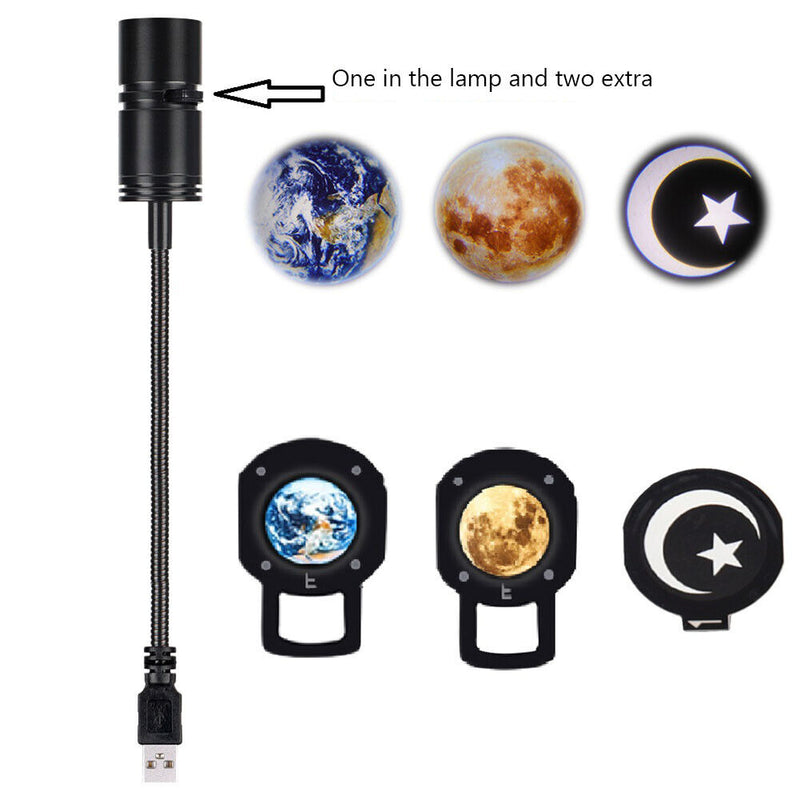 Moon Earth Projector Lamp Bedroom Table Lamp Photo LED Night Light Home Decor