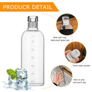 Motivational Glass Water Bottle Time Marker & Leakproof Design (750ml) Newly