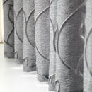 2m Semi Blackout Curtain Simple Vine Leaf Partition Window Decor(Grey) Newly