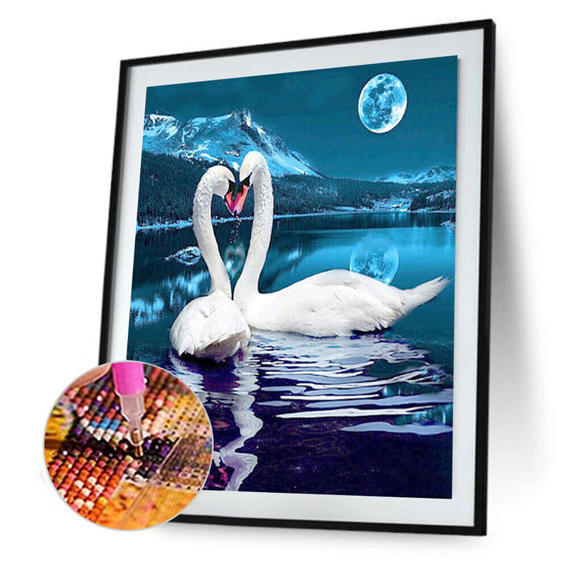 5D DIY Swan Lake Diamond Embroidery Painting Full Drill Mosaic Cross Stitch