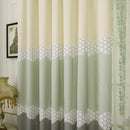 4pcs Strip Shading Curtain Bedroom Living Room Semi Blackout Purdah(Green)