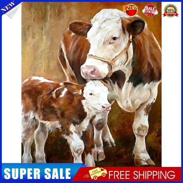 Cow Mother and Child Oil Paint By Numbers Kits Canvas Drawing DIY Animal