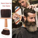 Wood Handle Neck Face Duster Hairbrush Salon Cutting Hairdressing Styling Tool
