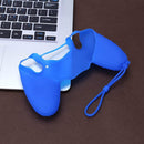 Silicone Non-Slip Grip Cover Case for PS4 Controller with Lanyard(Blue)