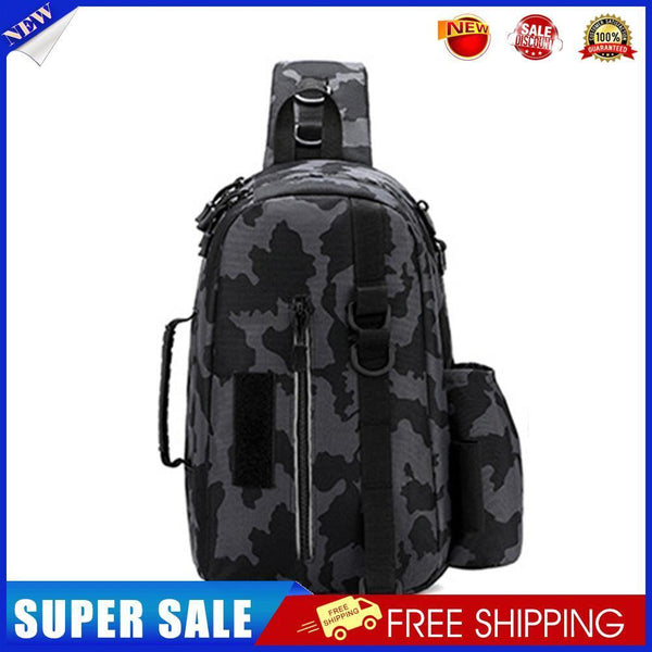Waterproof Bag Outdoor Shoulder Fishing Tackle Backpack (Grey Camouflage)