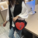 Female Messenger Chain Bag Solid PU Shoulder Handbag Portable Zipper Street Tote