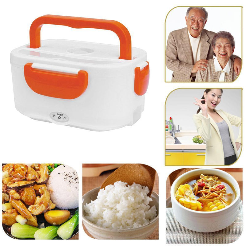 Electric Heating Lunch Box Food Heater Rice Container (ABS 110V Orange US)