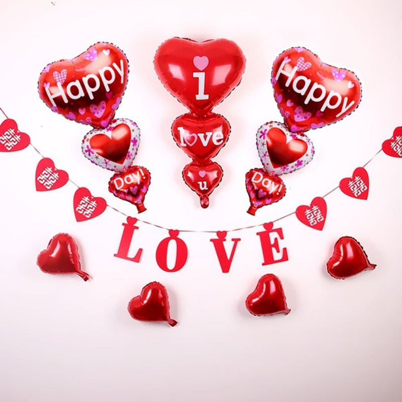 Wedding Favors Valentine's Day Aluminum Foil Balloon I LOVE YOU String of Heart