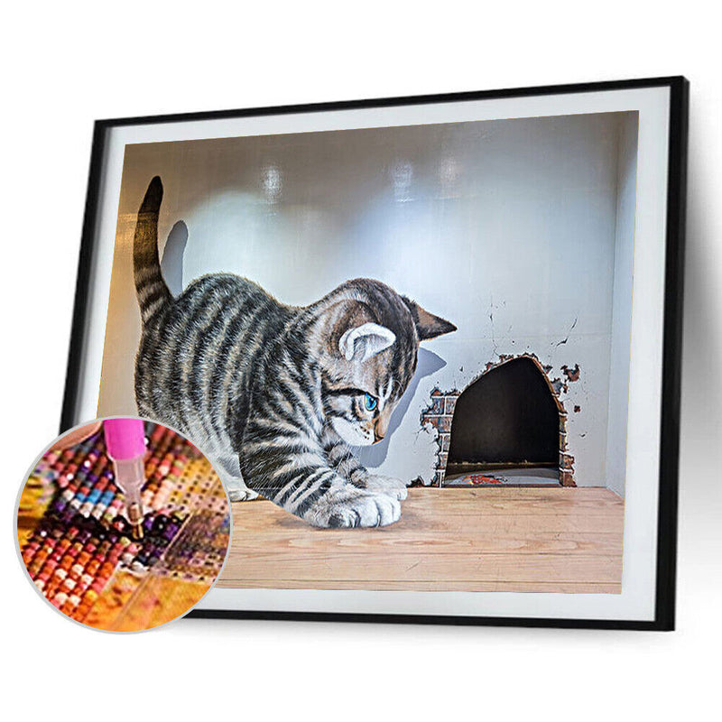 #A Diamond Drawing 5D Full Round Drill Mosaic DIY Cat Series Kit Artwork Home