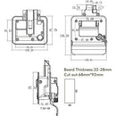 Alloy Door Latch Handle Lock Cabinet Lock RV Handle Latch Entry Door Lock