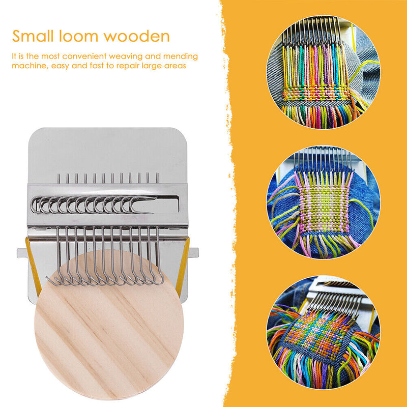 Wood Small Loom Mender Clothes Mending Weave Darning Machine (12 Needles) Newly