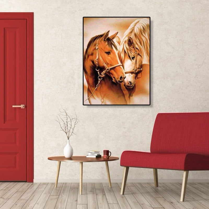 Painting By Numbers DIY Loving Horses Hand Painted Canvas Oil Art Picture Kit