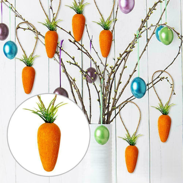 10pcs Easter DIY Flocking Carrot Kindergarten Color Simulation Gifts Carrot O7B6