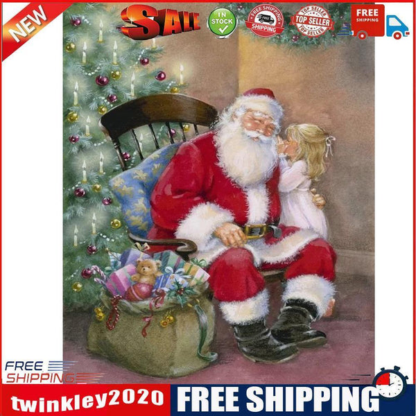 5D DIY Diamond Painting Santa Full Round Drill Mosaic Christmas Picture Kit