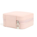 Portable Earrings Rings Storage Box PU Leather Jewelry Display Case (Pink)