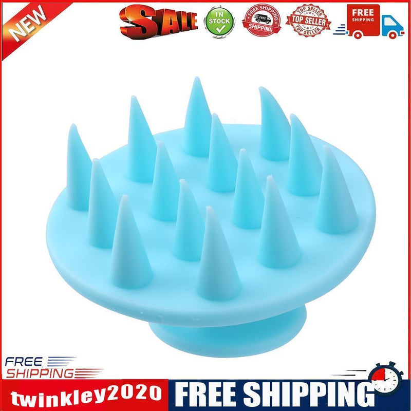 Pointed Tip Silicone Scalp Shampoo Massage Brush Head Acupoint Comb (Green)