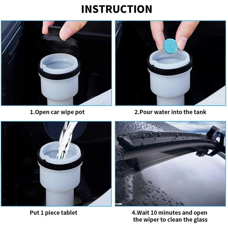 20pcs Solid Cleaner Car Windscreen Wiper Effervescent Tablets for Window