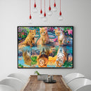 5D DIY Full Drill Diamond Painting Feline Embroidery Mosaic Craft Kit Home