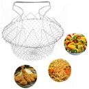 Foldable Steam Basket Rinse Steel Folding Frying Bas C6K6