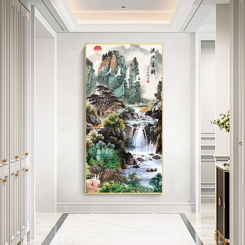 Waterfalls Oil Paint By Numbers Kits DIY Handpainted on Canvas Wall Art Picture