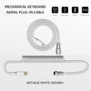 Mechanical Keyboard Aviator Aviation Connector Coiled Type-C Cable (White)