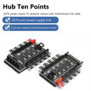4-Pin PWM Cooling Fan Power Hub Splitter Adapter PC Speed Controller Adapter