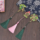 Leaf Chinese Style Hollow Book Clip Painted Brass Bookmark Pagination Mark