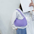 Fashion Solid Color Underarm Bag Women Zipper Nylon Hobos Bags (Purple)