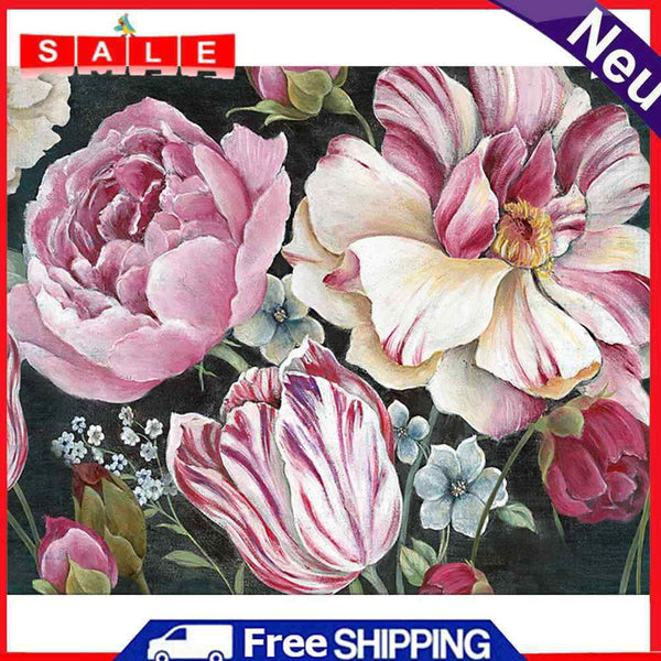 Peonies in Bloom Oil Paint By Numbers DIY Handpainted on Canvas Home Decorations