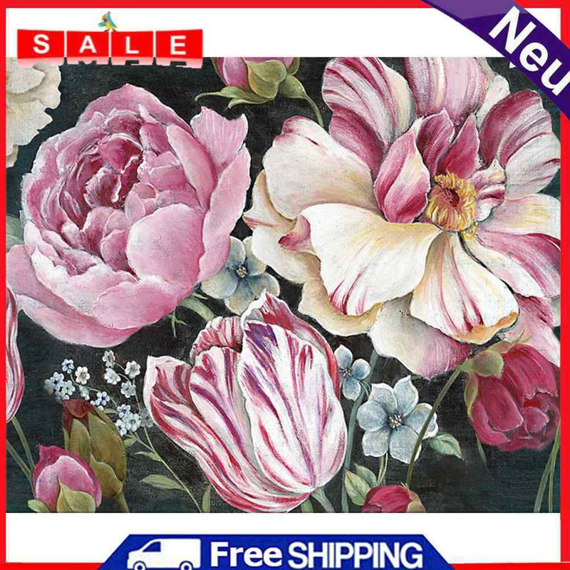 Peonies in Bloom Oil Paint By Numbers DIY Handpainted on Canvas Home Decorations