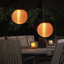 8 inch LED Round Solar Lantern Waterproof Pendant for Garden Decor (Pink) Newly