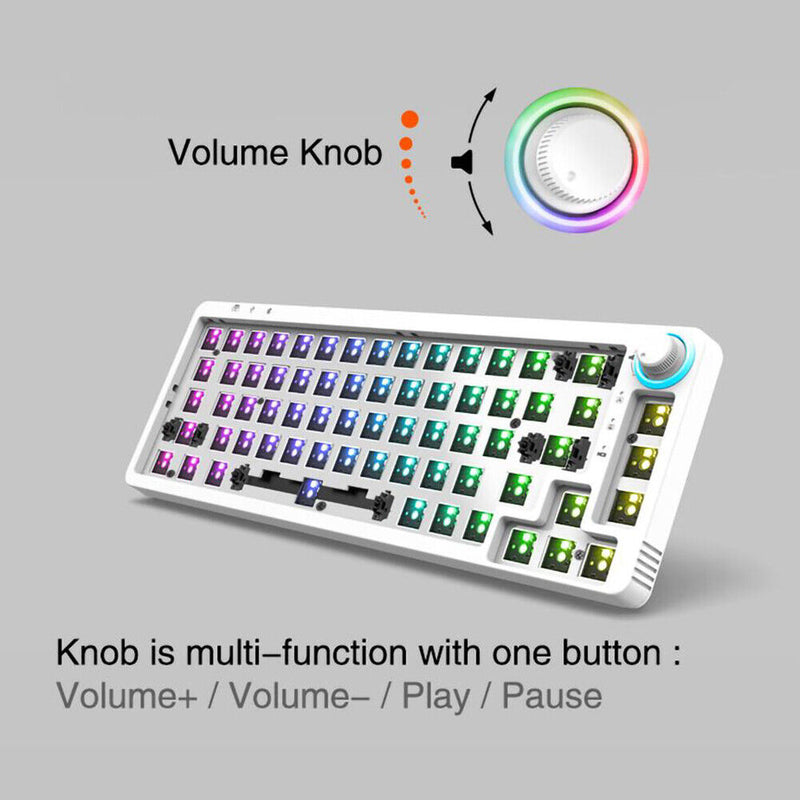 68 Keys RGB 60 Percent NKRO DIY Mechanical Hotswap Keyboard Kits (White)