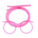 Flexible Soft Plastic Glasses Straw Kids Party Unique Drinking Tube (Pink) Newly