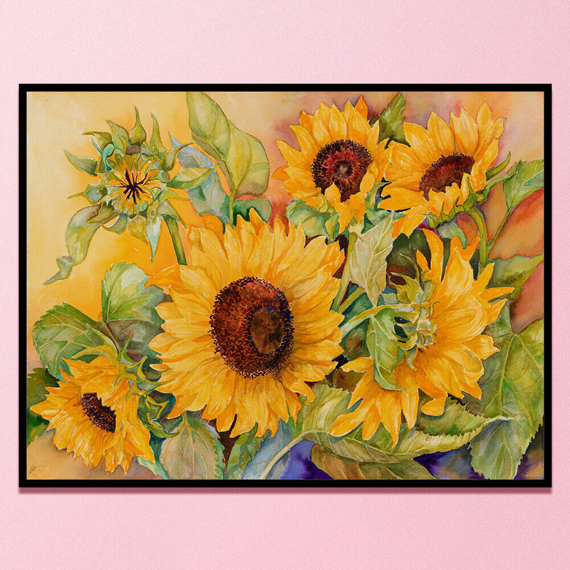 11CT Full Cross Stitch Sunflower Stamped DIY Cotton Thread Printed Needlewo