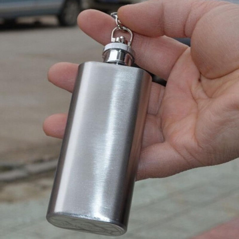 Demiawaking Portable Outdoor Bottle, 236ml, Small, Metal, with Key