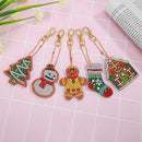 5pcs DIY Full Drill Special Shaped Diamond Painting Christmas Keyring Decor