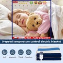 Fleece Electric Blanket Temperature Control Striped Electric Warmer for Winter