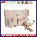 Women Preppy Style Multi Pocket Shoulder Bag Solid Color Casual Satchel Bag