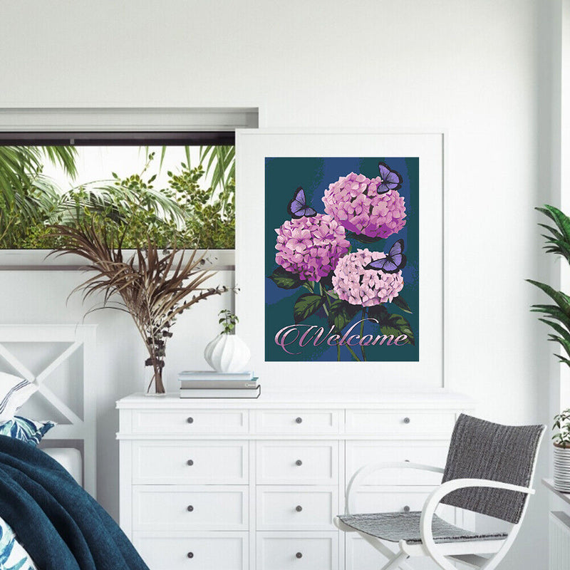 HandPainted Oil Paint Kill Time Picture Colouring Artcraft Hydrangea Flower