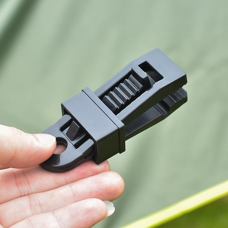 10pcs Outdoor Large Canopy Wind Rope Clamps Windproof Tent Clips (Black)